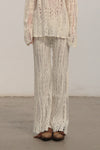 SWAYING/KNIT Hollow Flower Style Straight Pants SW23AW3B44 White